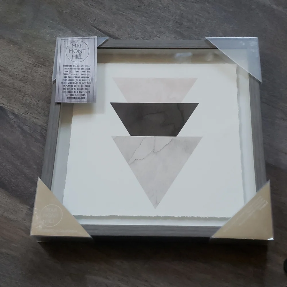 Marmont Hill Triangle Stack Framed Wall Art NWT